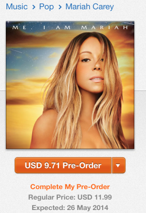 Pré venda de CD de Mariah Carey