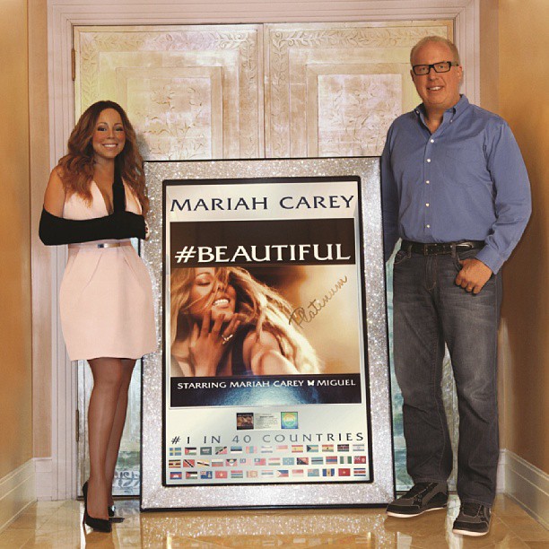 Mariah Carey recebe disco de platina de #Beautiful