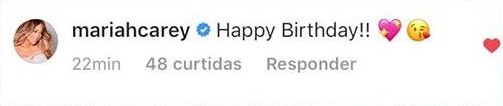 Mariah Carey deseja feliz aniversário à Ivete Sangalo no Instagram